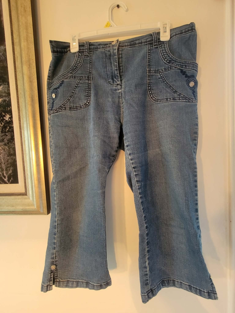 Classic Blue Women's Jeans with Flared Hem